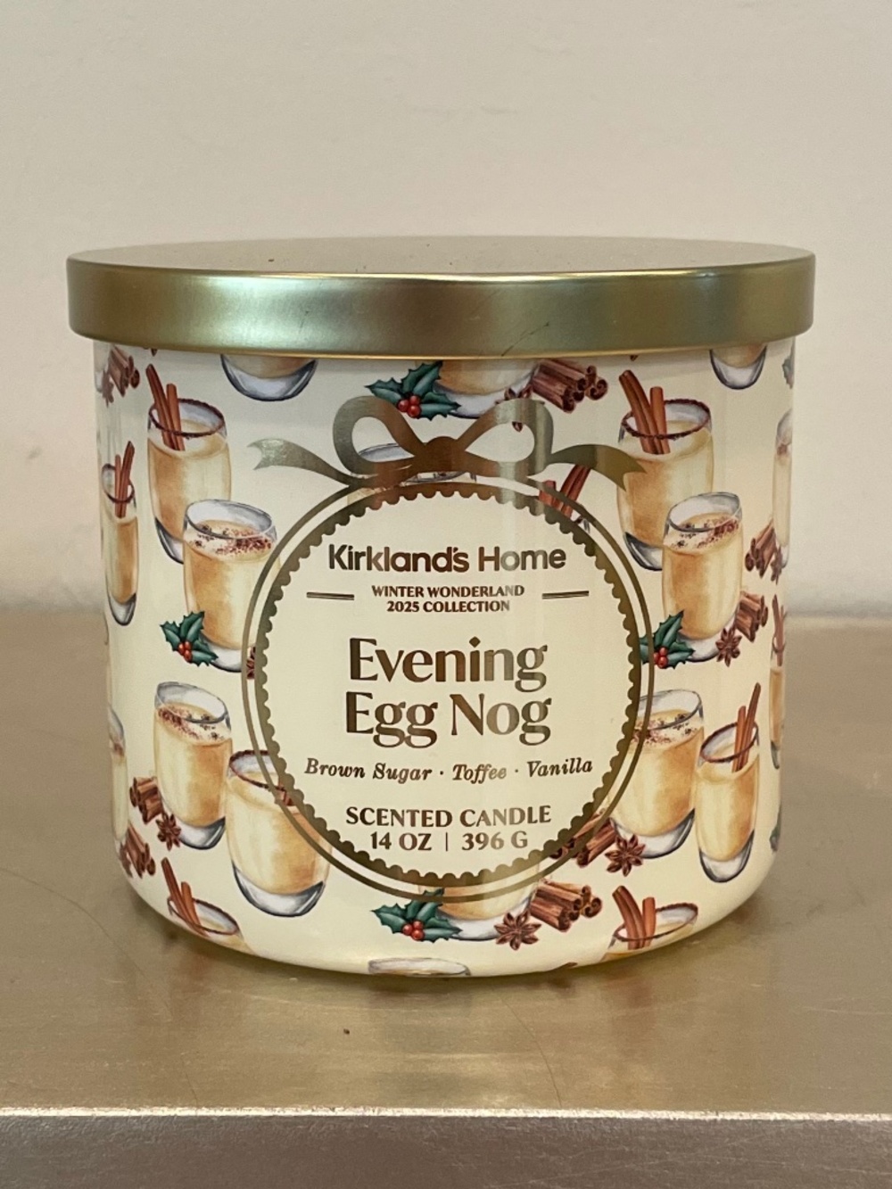 Kirklands Home Evening Egg Nog Candle BRAND NEW Christmas Holiday Home Decor